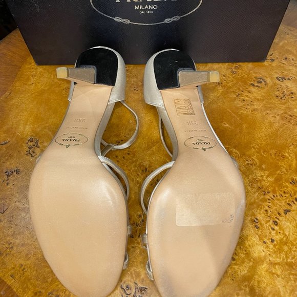 Prada gold satin t-strap sandal - Picture 6 of 6